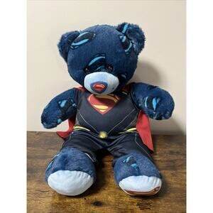 Build A Bear Superman 16” Plush Blue DC Comics Stuffed Animal w/Costume & Cape